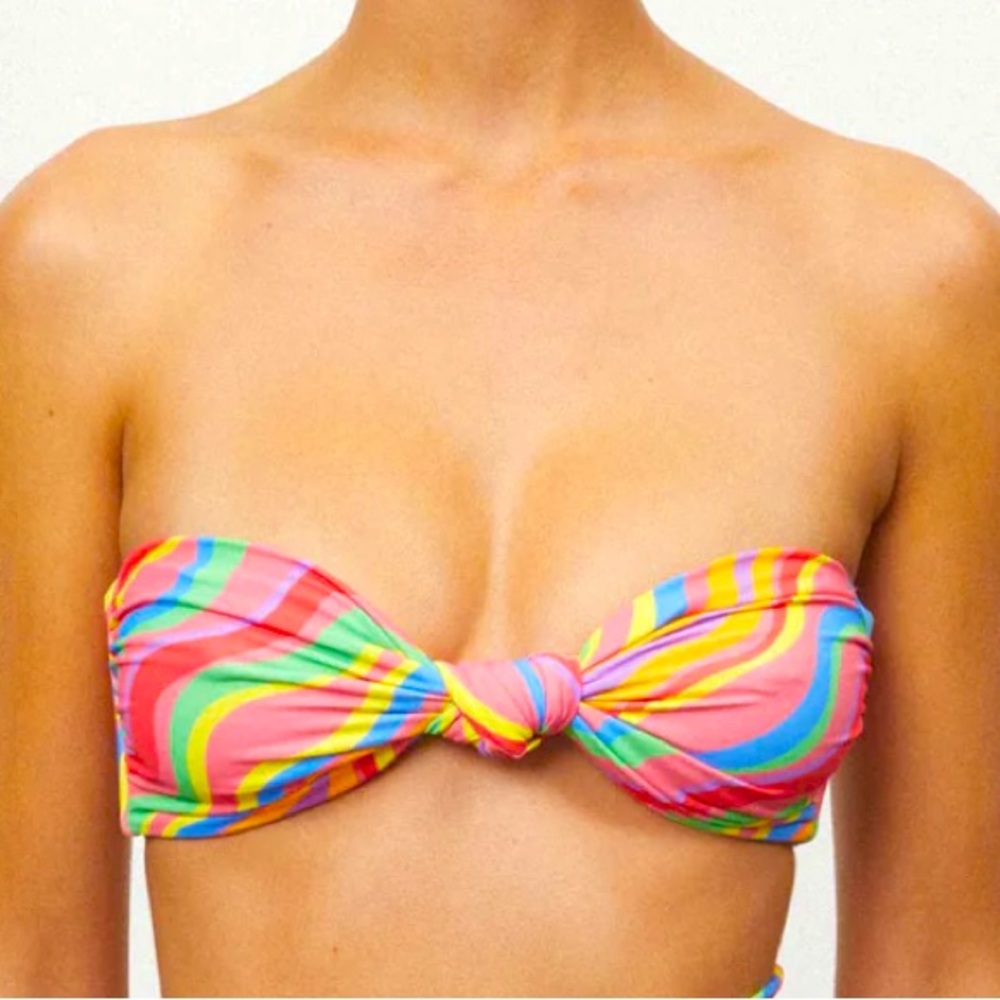 It’s Now Cool x Free People Multicolor Swirl Bikini Top NWOT